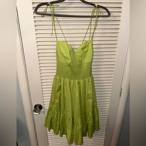 STAUD lime green mini dress. Only worn twice!